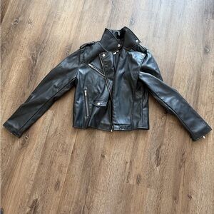Black Vegan Leather Biker Jacket